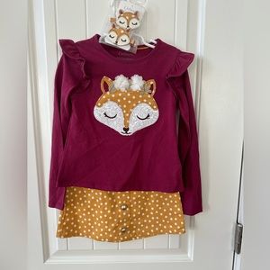 NWT Catherine Malandrino Girls 3pc Shirt & Skirt Set SZ 5/6